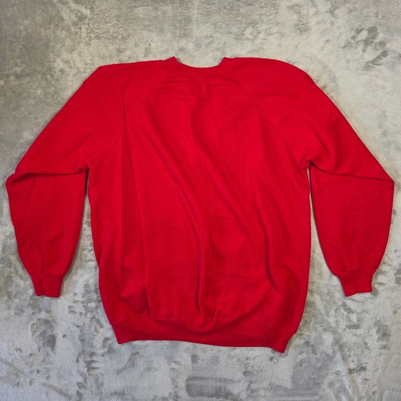 Vintage Hanes Sport Red Raglan Crewneck Sweatshirt Men XL Made in USA 90s Grunge - Picture 9 of 9
